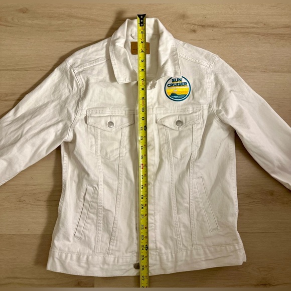 SUN CRUISER White Cotton Button Up Jacket Women’s Size Medium - Picture 9 of 11